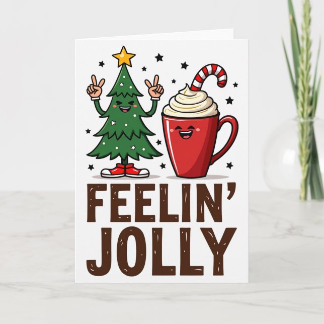 Feelin joyeux carte de Noël drôle (Devant)
