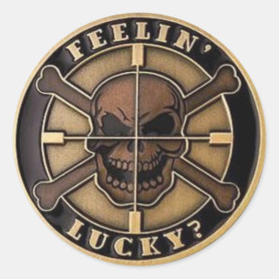 FEELIN LUCKY? CLASSIC ROUND STICKER