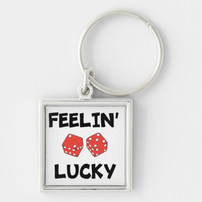 "FEELIN' LUCKY" DICE KEYCHAIN (Front)