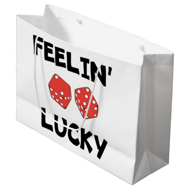 "FEELIN' LUCKY" DICE LARGE GIFT BAG (Front Angled)