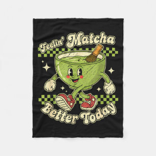 Feelin’ Matcha Better Today Kawaii Cute Boba Bubbl Fleece Blanket