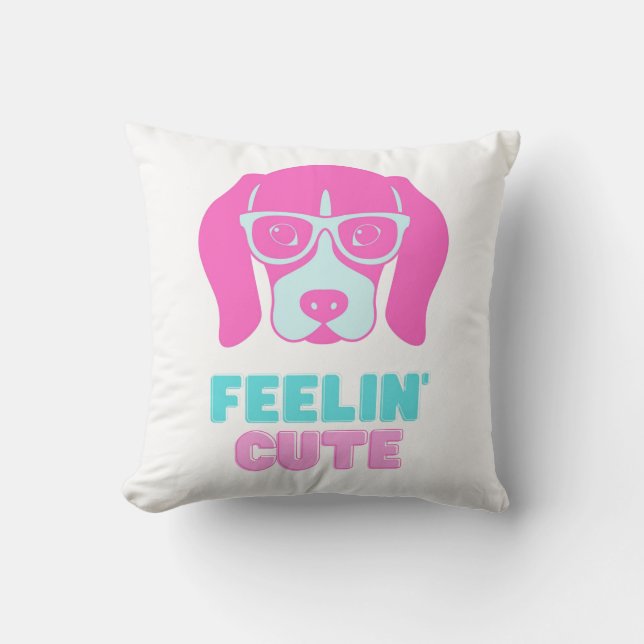 Feelin' migre Coussin Beagle (Recto)
