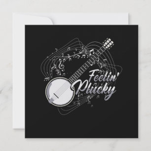 Feelin Plucky Banjo Bluegrass Country Music Gift Invitation