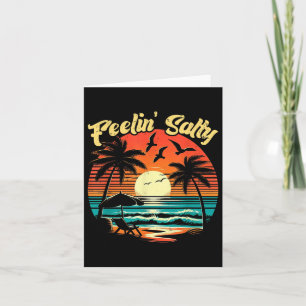 Feelin Salty Beach Summer Vacation Vintage 70s Ret Card
