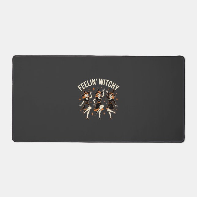 Feelin’ Witchy Halloween Witch Dance Desk Mat (Front)