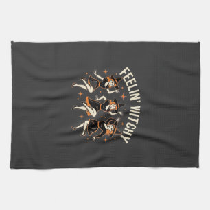 Feelin’ Witchy Halloween Witch Dance Kitchen Towel