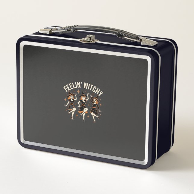Feelin’ Witchy Halloween Witch Dance Metal Lunch Box (Front)