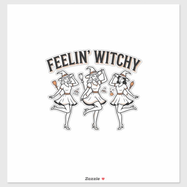 Feelin Witchy Retro Halloween Witches (Sheet)