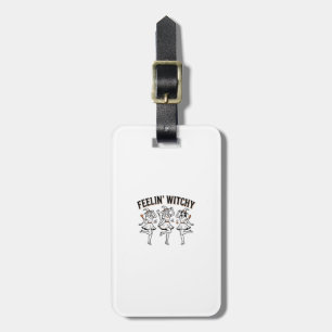 Feelin Witchy Retro Halloween Witches Luggage Tag