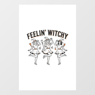 Feelin Witchy Retro Halloween Witches Window Cling