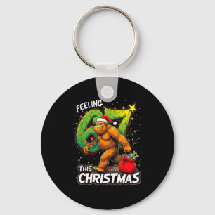 Feeling 67 Funny Christmas Bigfoot Holiday Keychain