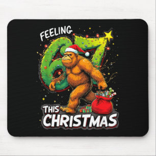Feeling 67 Funny Christmas Bigfoot Holiday  Mouse Pad