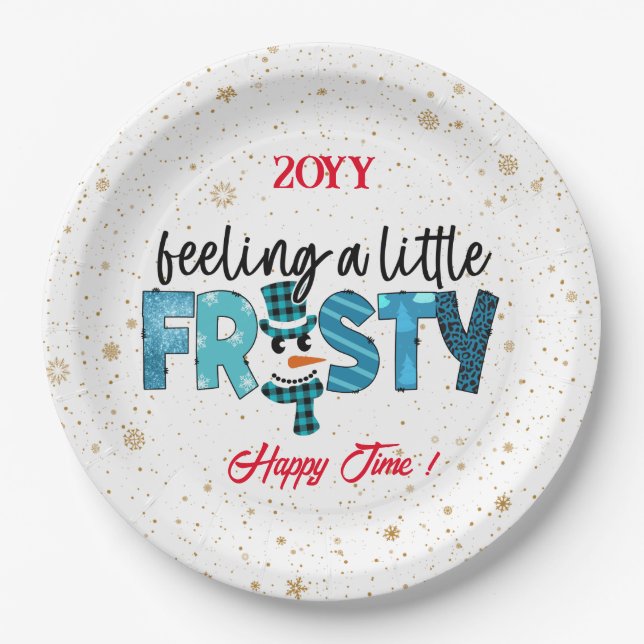 Feeling A Little Frosty Customize Paper Plate (Front)
