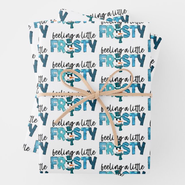 Feeling A Little Frosty Customize Wrapping Paper Sheet (In situ)