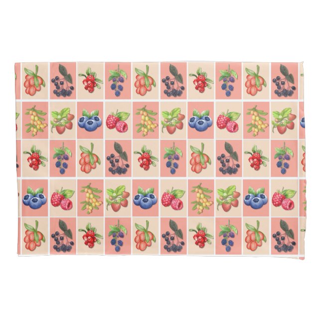 FEELING BERRY GOOD Customizable Strawberry Pillowcase (Front)