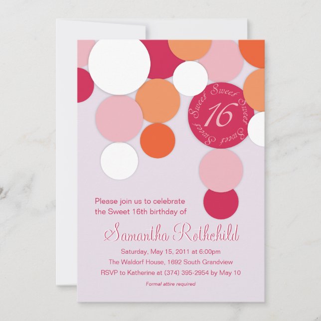 Feeling Bright Sweet 16 Invitations (Front)