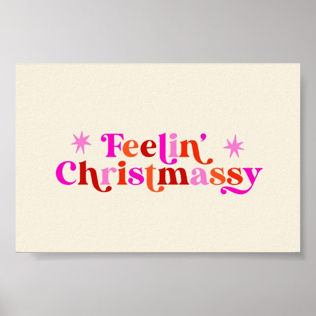 Feeling Christmassy pink Christmas Art Print (Front)
