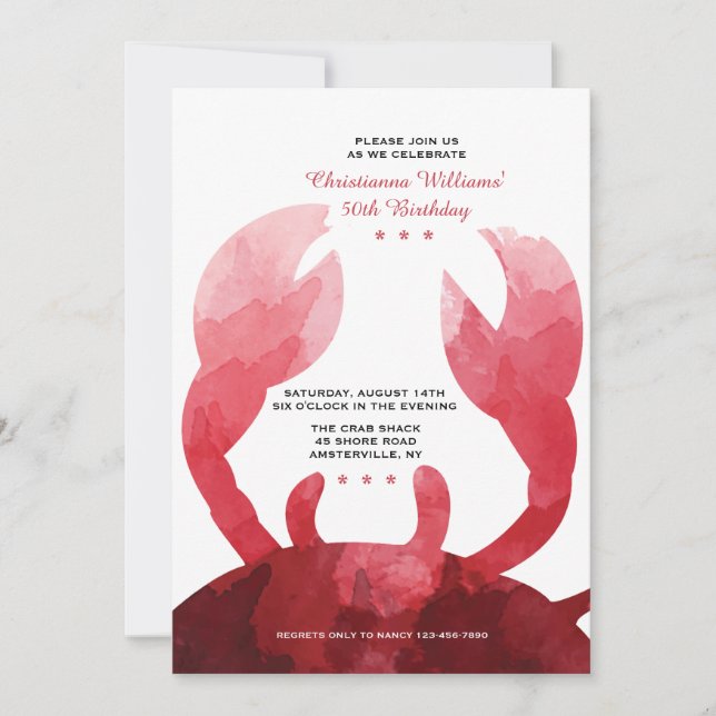 Feeling Crabby Invitation (Front)