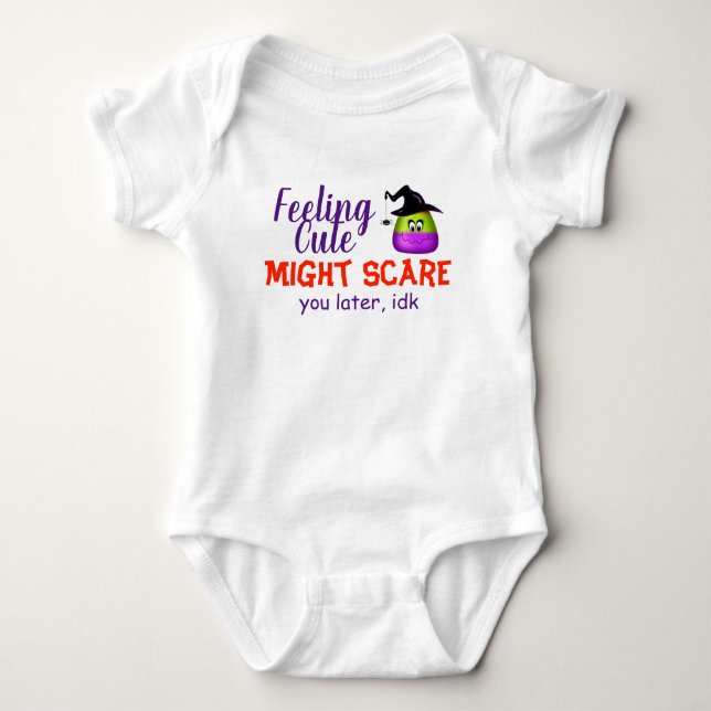 Feeling cute candy corn with Quote Baby Bodysuit (Front)