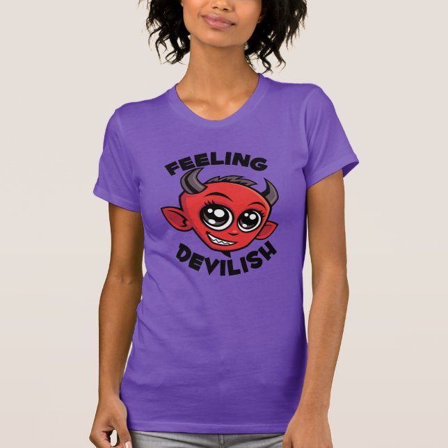 Feeling Devilish Cute Smiling Devil T-Shirt (Front)