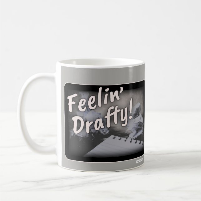 Feeling Drafty Cheeky Author Humour Coffee Mug (Left)