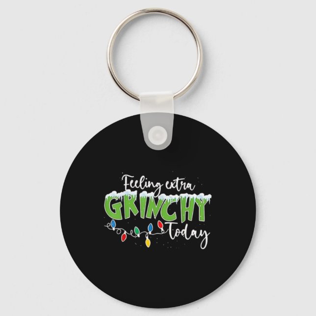 Feeling Extra Today Funny Christmas 2024  Keychain (Front)
