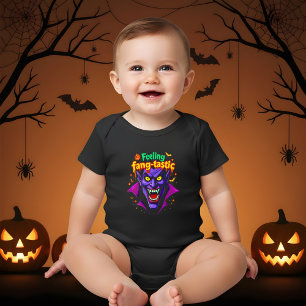 Feeling Fang Tastic Halloween Vampire Design Baby Bodysuit