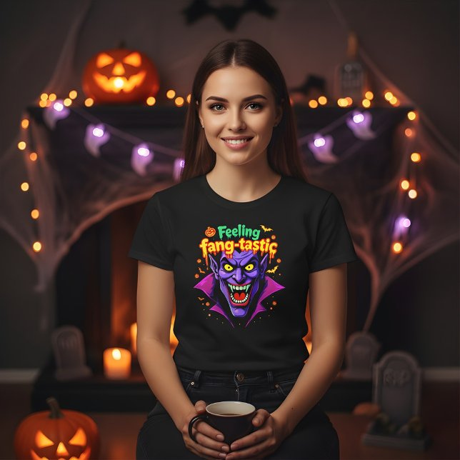 Feeling Fang Tastic Halloween Vampire Design T-Shirt (Creator Uploaded)
