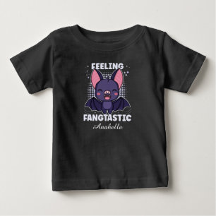 Feeling Fangtastic   Cute Vampire Bat - Black Baby T-Shirt