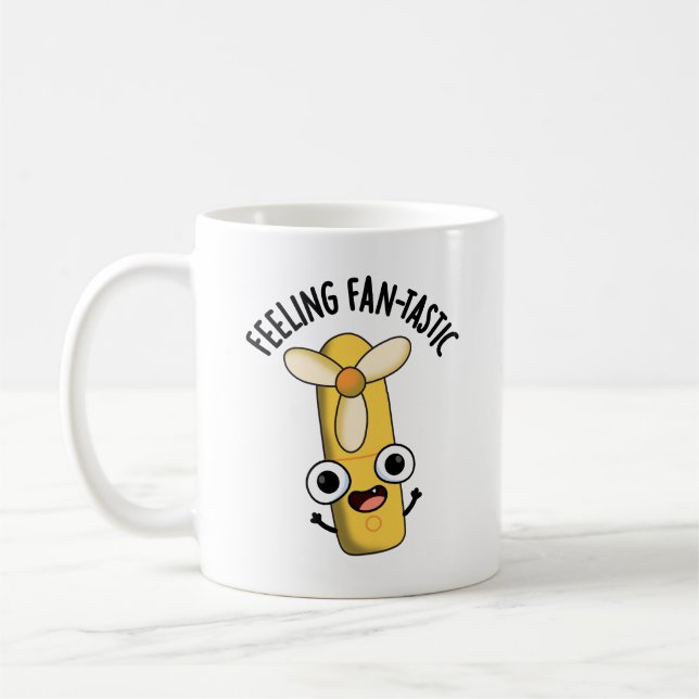 Feeling Fantastic Funny Fan Pun  Coffee Mug (Left)