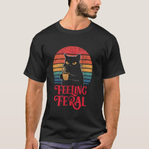 Feeling Feral Funny Summer Cat Lover Design For Gi T-Shirt