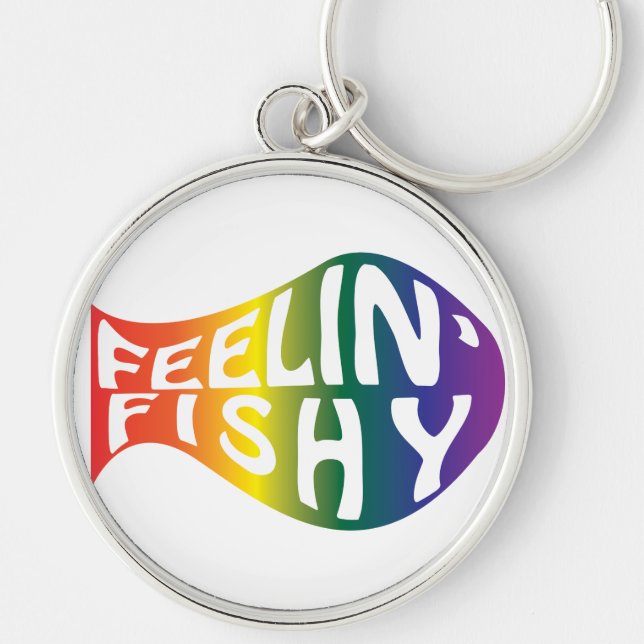 Feeling Fishy Rainbow Logo Keychain (Front)