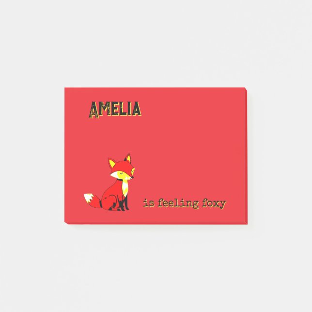 Feeling Foxy Personalized Post-it Notes (Front)