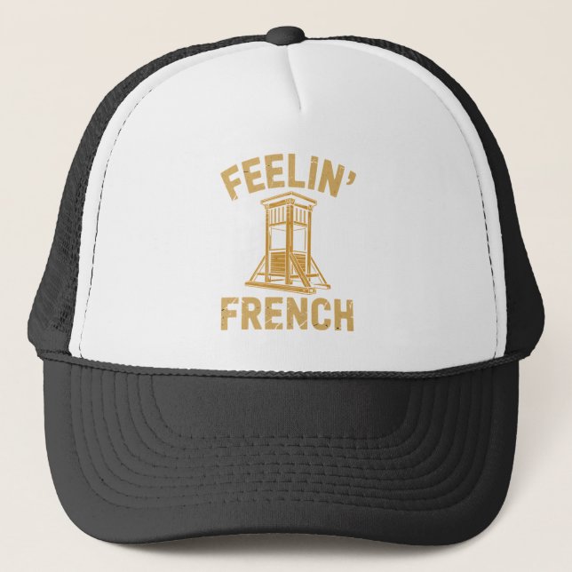 Feeling French Vintage Guillotine Trucker Hat (Front)