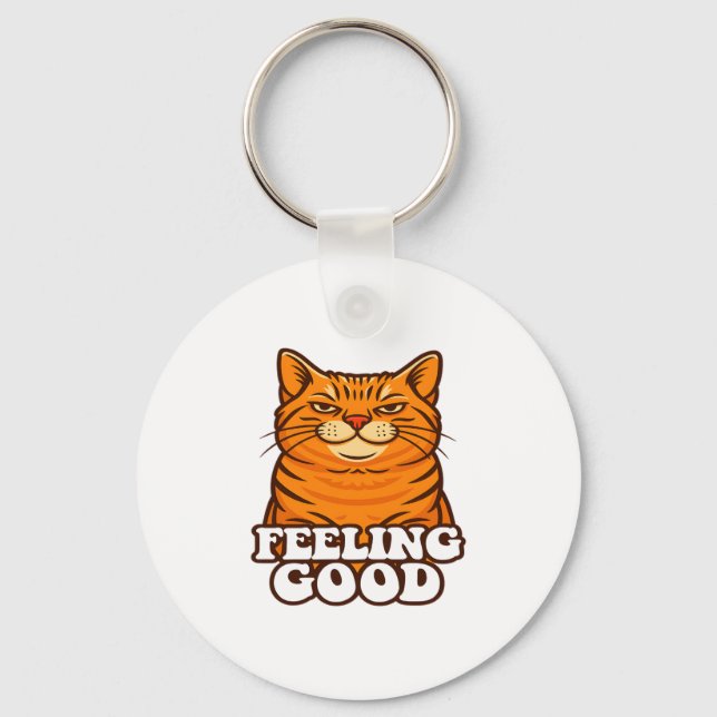 Feeling Good Cool Cat Keychain (Front)