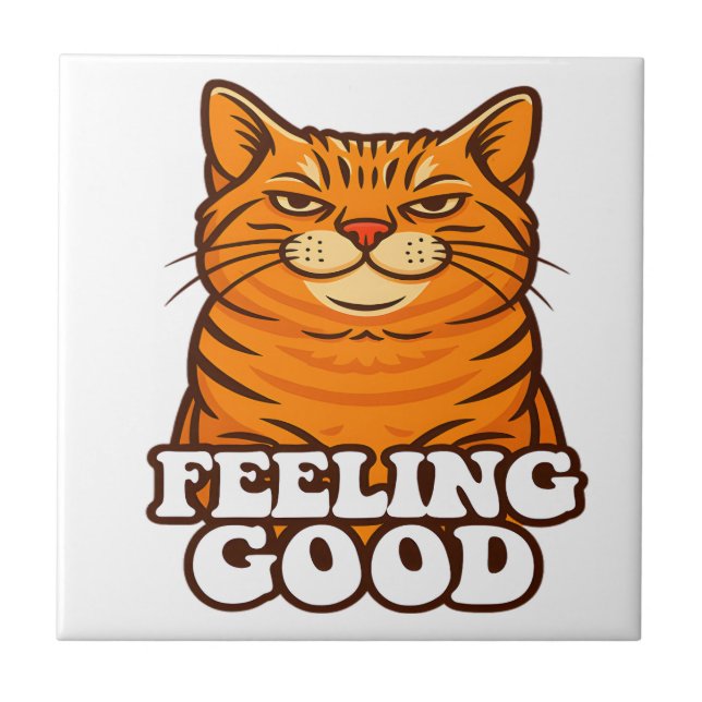 Feeling Good Cool Cat Tile (Front)