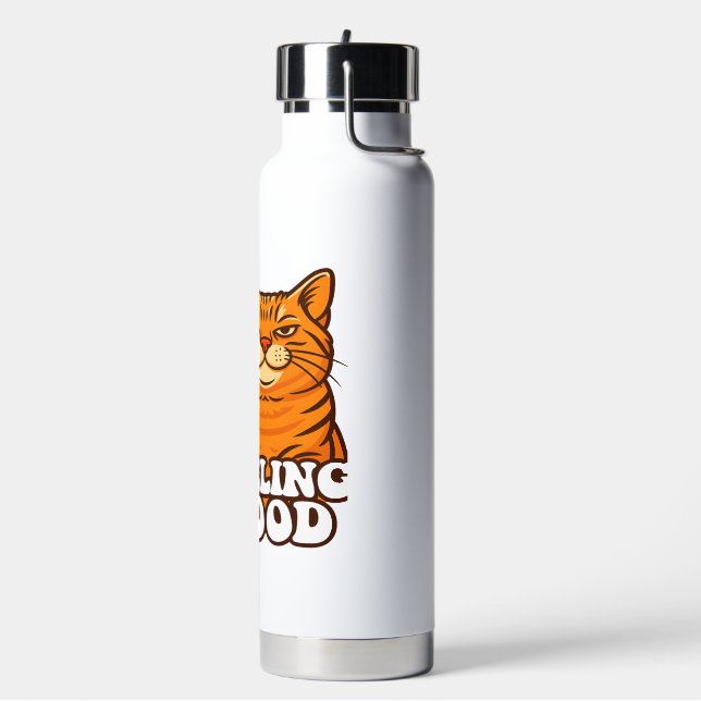Feeling Good Cool Cat Water Bottle (Left)