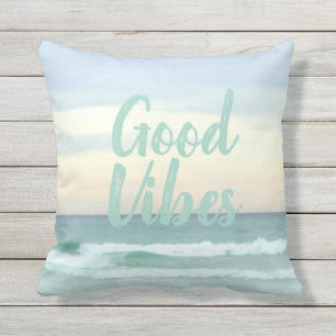 Feeling Good Vibes In My Happy Place Throw Pillow