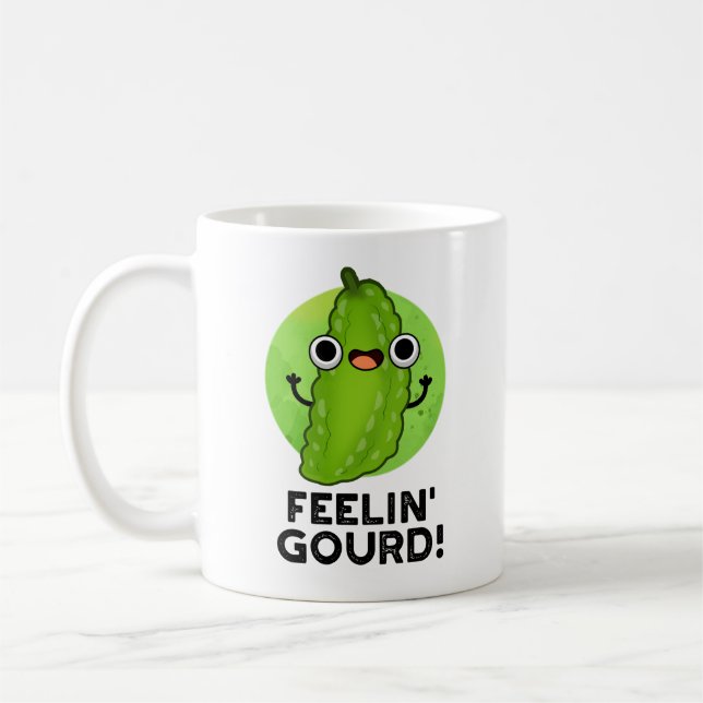Feeling Gourd Funny Feeling Good Veggie Pun  Coffee Mug (Left)