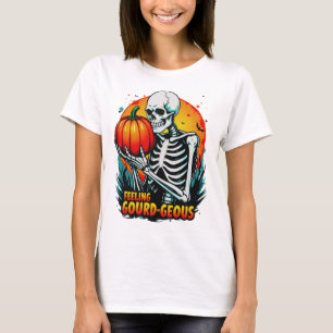 'Feeling Gourd-geous' Skeleton Hand Halloween Tee 