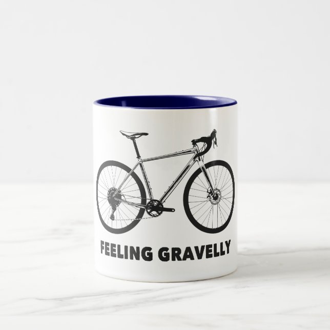 Feeling Gravelly Cycling Two-Tone Coffee Mug (Center)