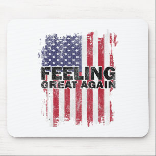 Feeling Great Again Trump 2024 American Usa Flag V Mouse Pad