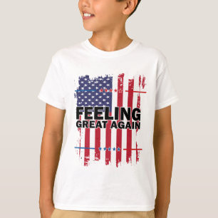 Feeling Great Again Trump 2024 American Usa Flag V T-Shirt