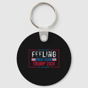 Feeling Great Again Trump 2024 Usa Flag Keychain