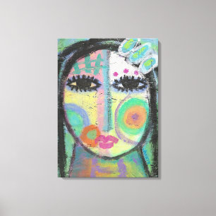 Feeling Groovy Abstract Acrylic Painting on OSB Canvas Print