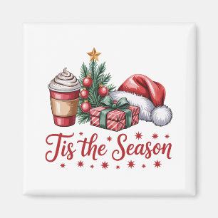 Feeling Jolly Christmas Tree Hot Cocoa Holiday Magnet