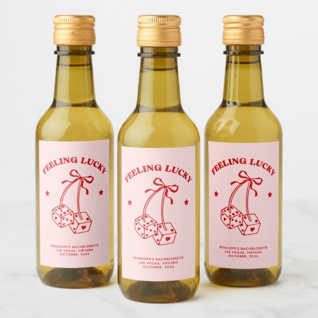 Feeling Lucky Bachelorette Mini Wine Label Favour (Bottles)