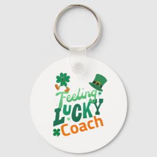 Feeling lucky coach for irish saint patrick's keychain