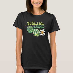Feeling Lucky Dice Retro Groovy St Patrick's Day W T-Shirt