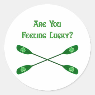 Feeling Lucky Kayak Classic Round Sticker